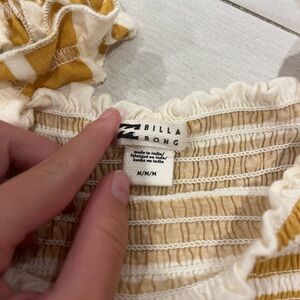Yellow striped billabong romper
